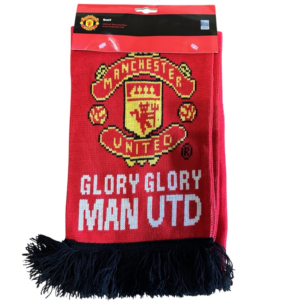 Manchester‎ United FC Scarf 2009 Official MUML Red White Knit NWTial